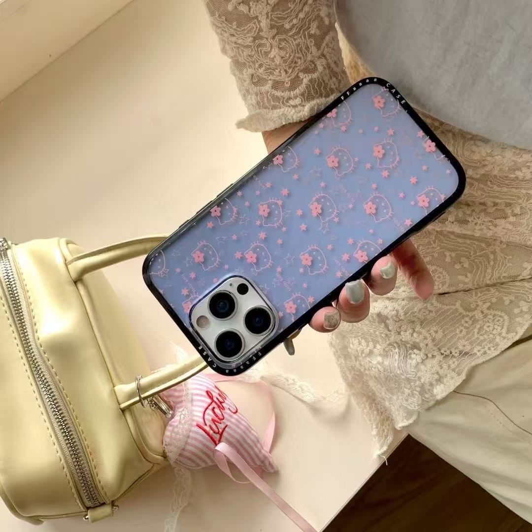 Estrella coreana flor gato para Apple 16ProMax funda para teléfono móvil 15Pro chica 14/13 soporte 15PM