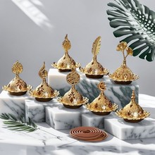 锥香炉阿拉伯便携金属合金檀香塔香炉迪拜中东风格镂空香薰炉跨境