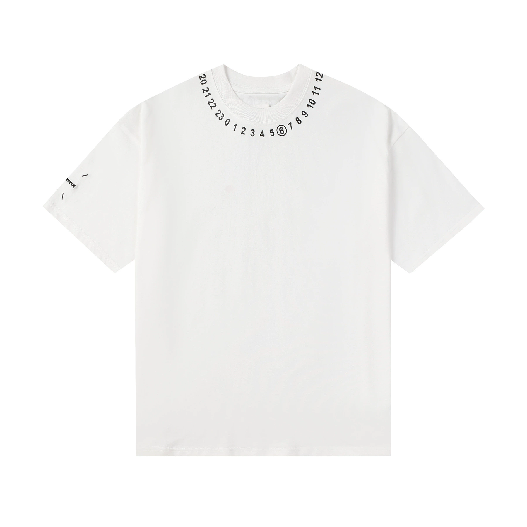 Maison Margiela 24SS коллекция MM6 цифровой узор круглый вырез мужской и женский модный бренд укороченный рукав футболка серия