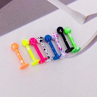 Stainless Steel Lip Nail Multicolor Mixed Batch Snowflake Baking Paint Ear Bone Nail Lip Decoration European and American Foreign Trade Body Piercing Jewelry