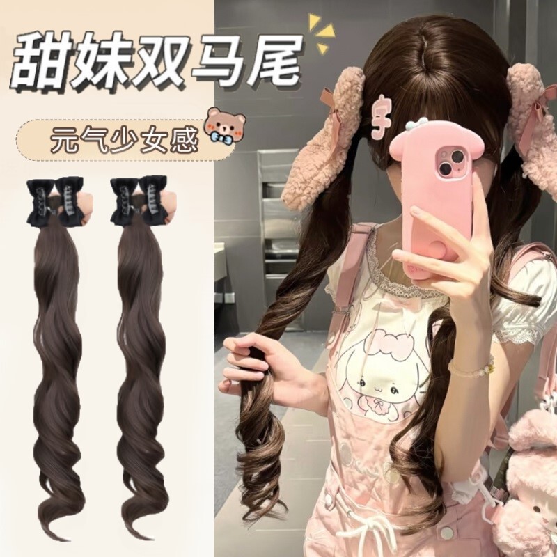 少萝甜妹lolita假发女双马尾罗马卷50cm卷发假发日系长卷发抓夹式|undefined