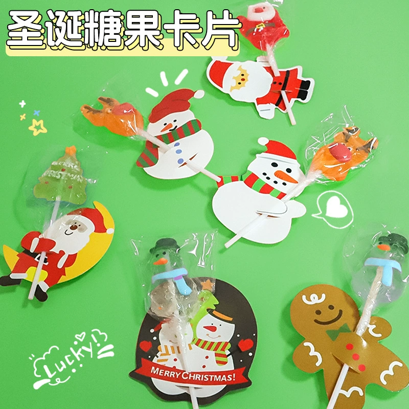 Ins мультфильм милые дети рождественские леденцы на палочке