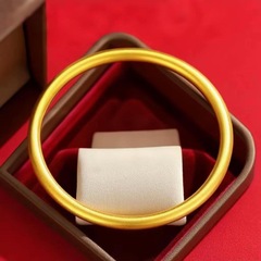金店同款沙金古风素圈磨砂手镯实心镯子简约结婚送女友饰品礼物