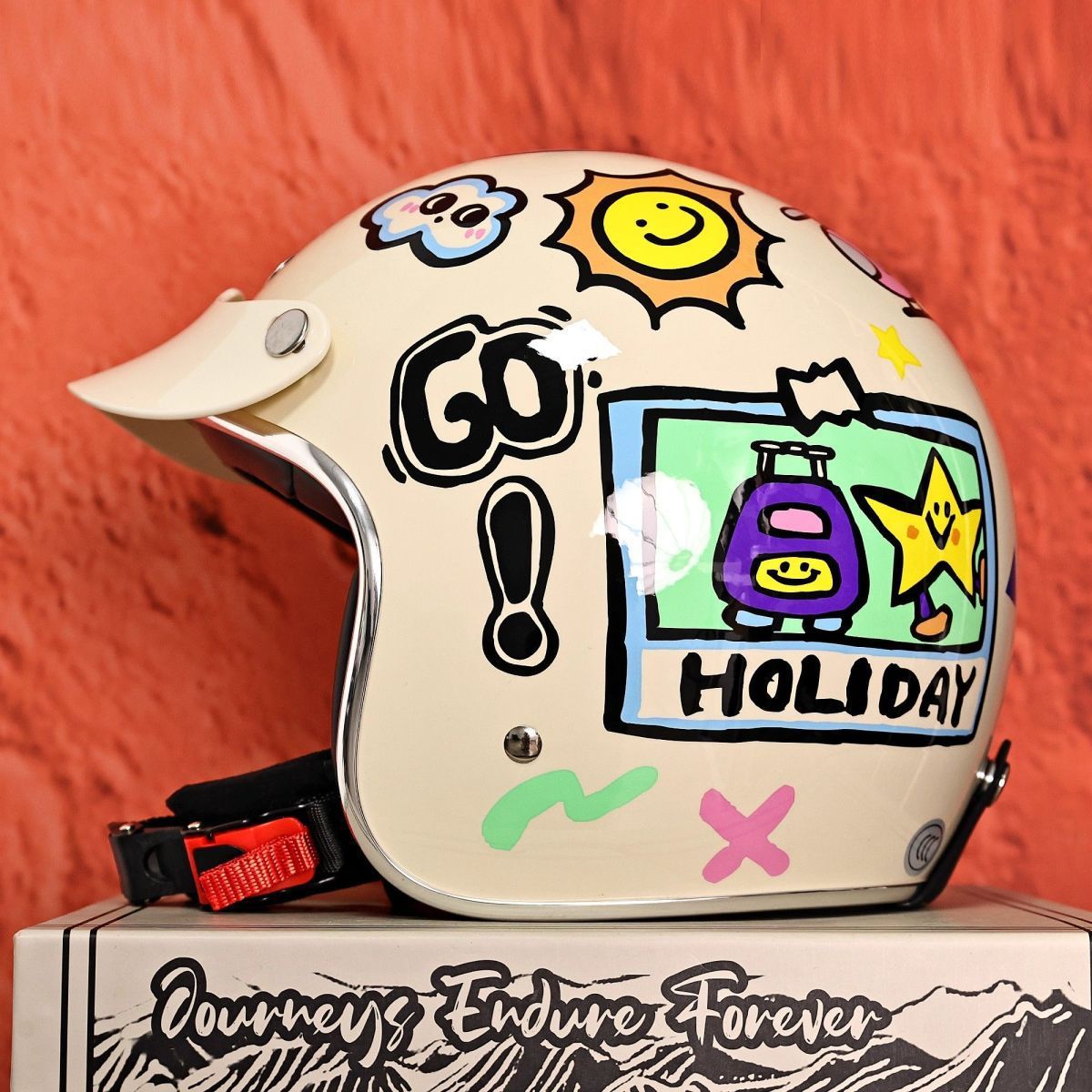 Taiwan JEF Retro 3/4 Motorcycle Helmet Men Women 3C