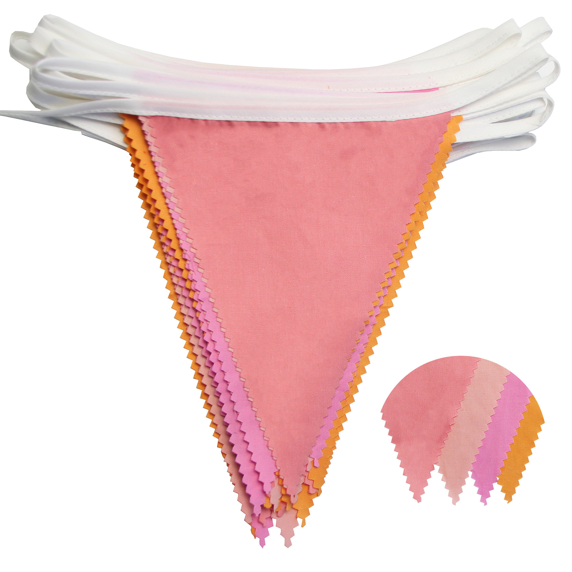 12 Meter 42 Stücke bunte Blumenwellen-Einzelschicht-Baumwolldreiecksflagge Geburtstagsflagge Fotohintergrund Western-Hochzeitsflagge_voghion.com