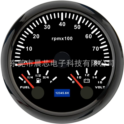 Level Voltage 8-16V Pointer automobile instrument - cx8299b-black-dial-black-cover-8k-rpm-oil-level-voltage-8-16v