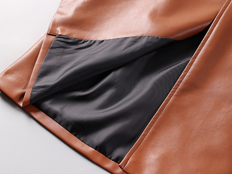 Men's Leather Jacket Over The Knee Trench Coat For Men Spring_voghion.com