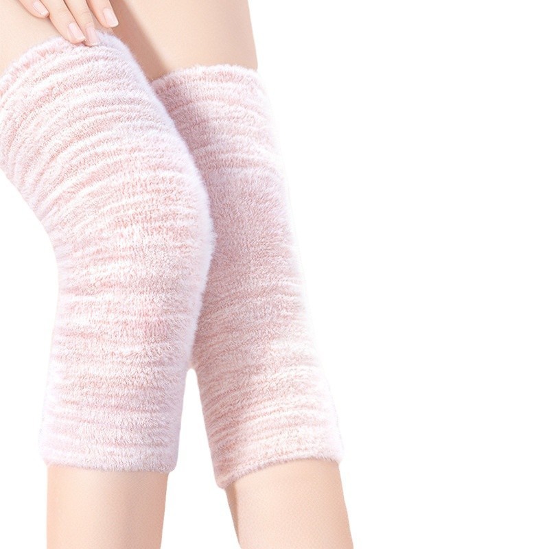 ミンクファーの暖かい膝当て、冷え性の膝のための睡眠用膝当て、男女兼用、高齢者向け防寒専用、裏起毛冬用カバー|undefined