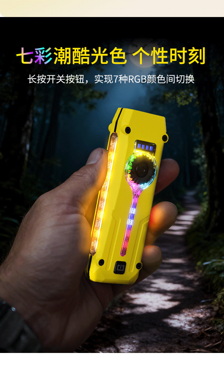 New Model of Cat Moss Inspection Work Light with White, Yellow, and Purple Three-Color Strong Illumination Flashlight with Strong Magnetic Attraction, Red Light, Ultraviolet Laser