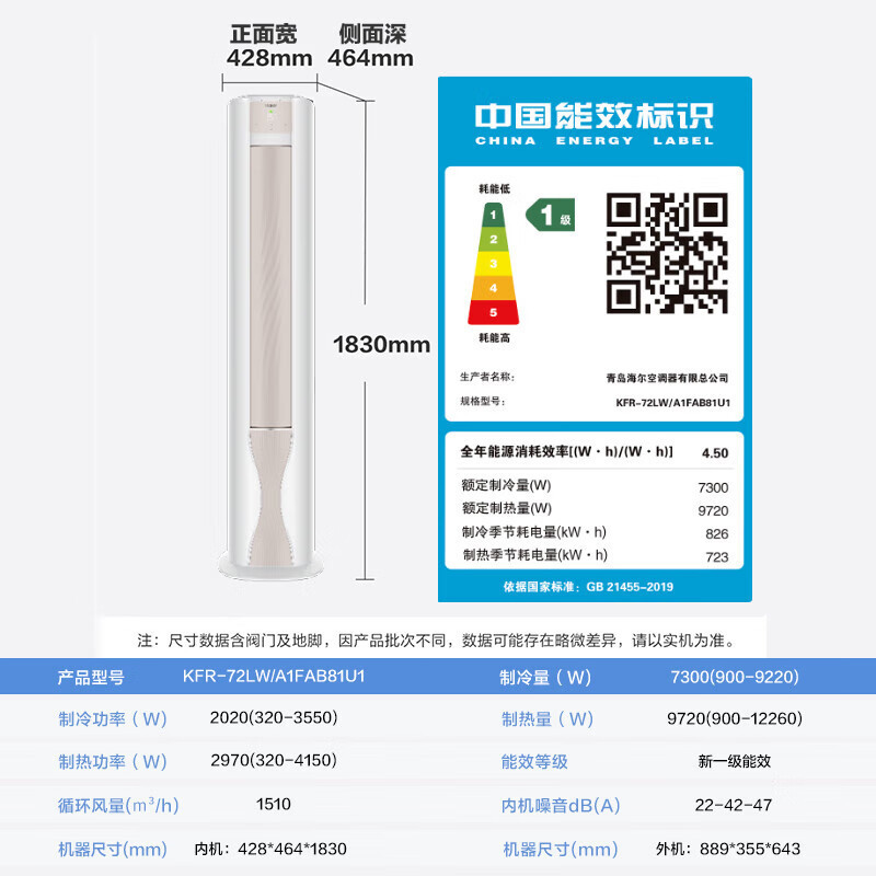 Haier aire acondicionado casero pared cabinet 1.5 cabinet cabinet 3 cabinet nuevo convertidor de frecuencia de primera clase sala de estar de ahorro de energía