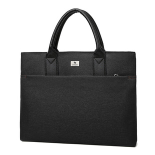 Document bag portable information bag zipper bag canvas enterprise publicity fixed conference bag large capacity briefcase printing LOGO