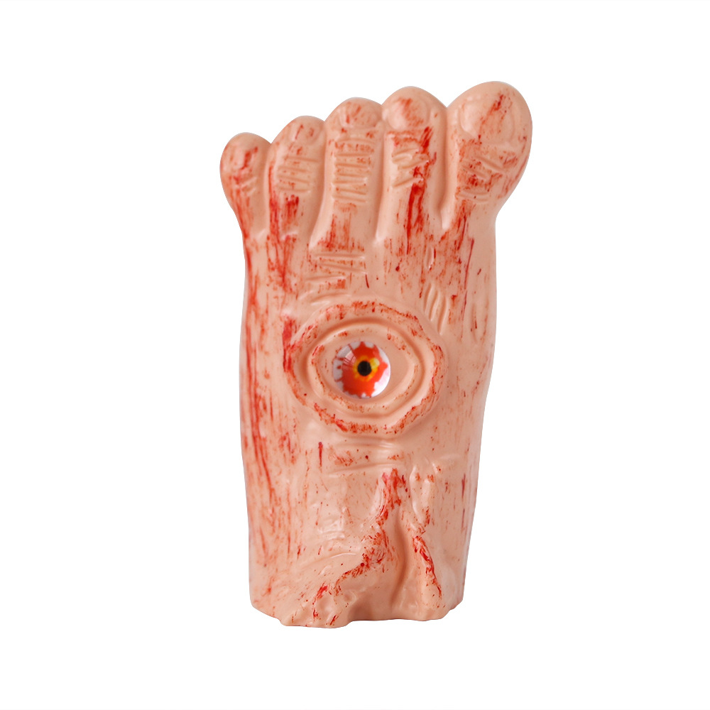 Decoración de Halloween props festivos horrores artículos de diseño de simulación de plástico pie roto correa de sangre ojos lámpara de vela electrónica