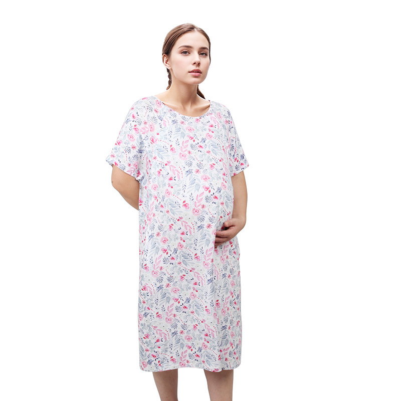 病院産科服、母親の出産服、多機能授乳服、快適なゼロバンド、ヨーロッパとアメリカのオリジナルの妊婦用多目的服|undefined