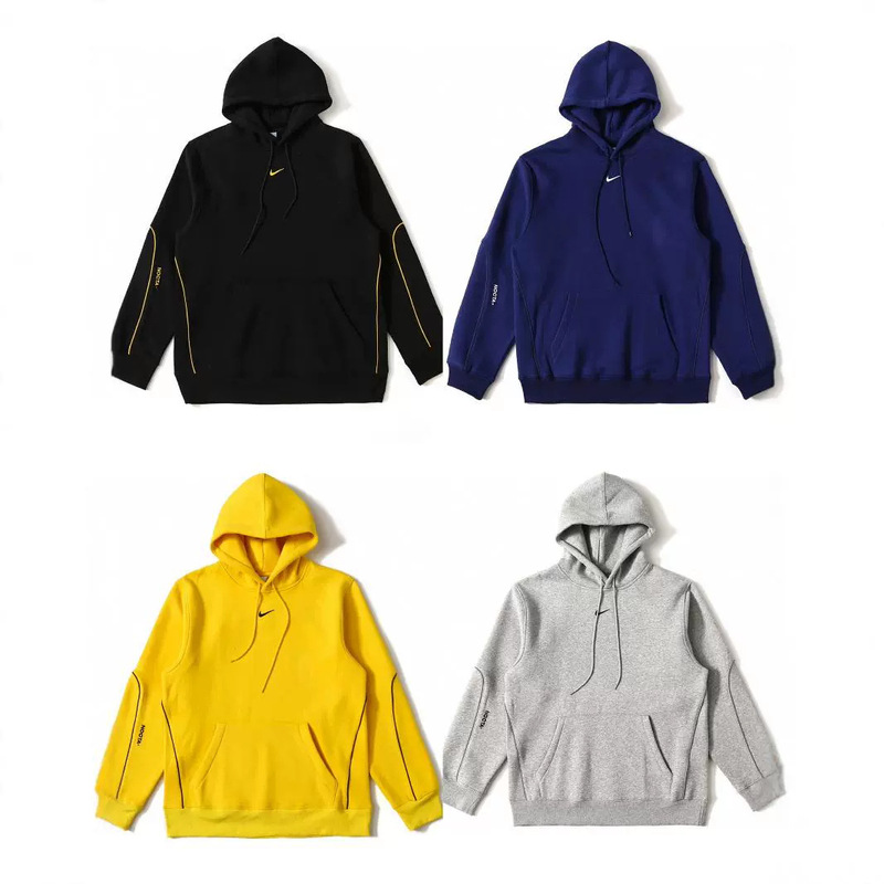 Nocta Series Joint Model Small Hook Logo Silicone Printed Casual Hooded Sweatshirt Nocta Sweatshirt Fleece-Lined