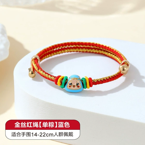 Gold wire red rope [single rice dumpling] blue