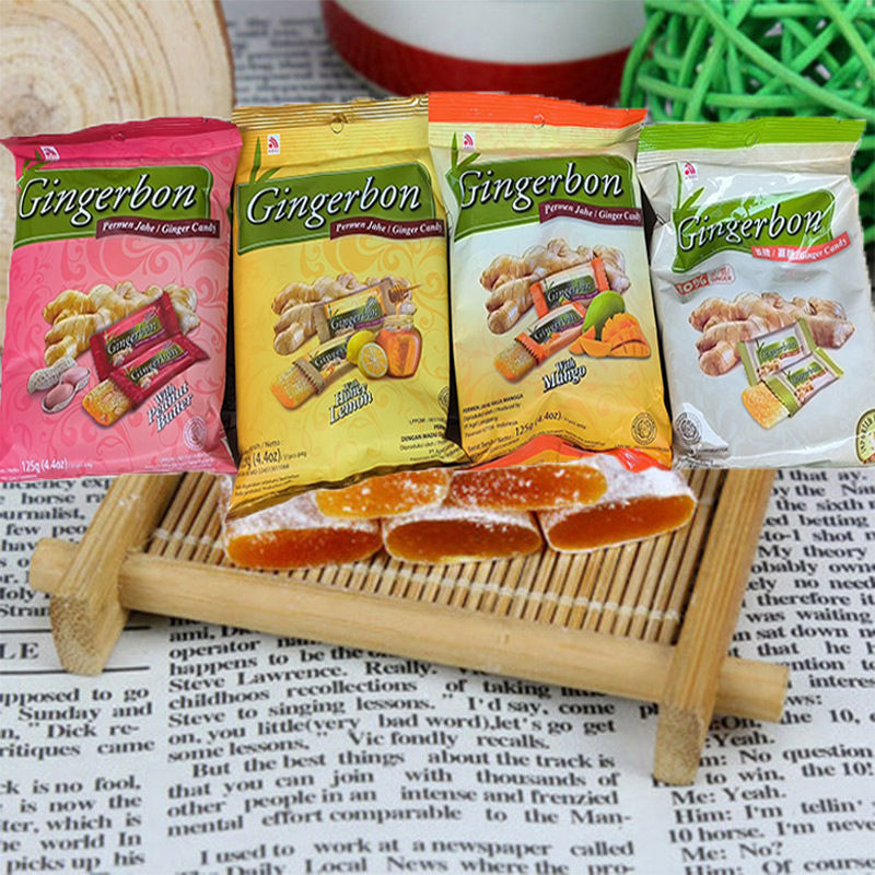 Wholesale Indonesia Imported Gingerbon Ginger Candy 125g Ginger Juice Soft Candy Snack Food