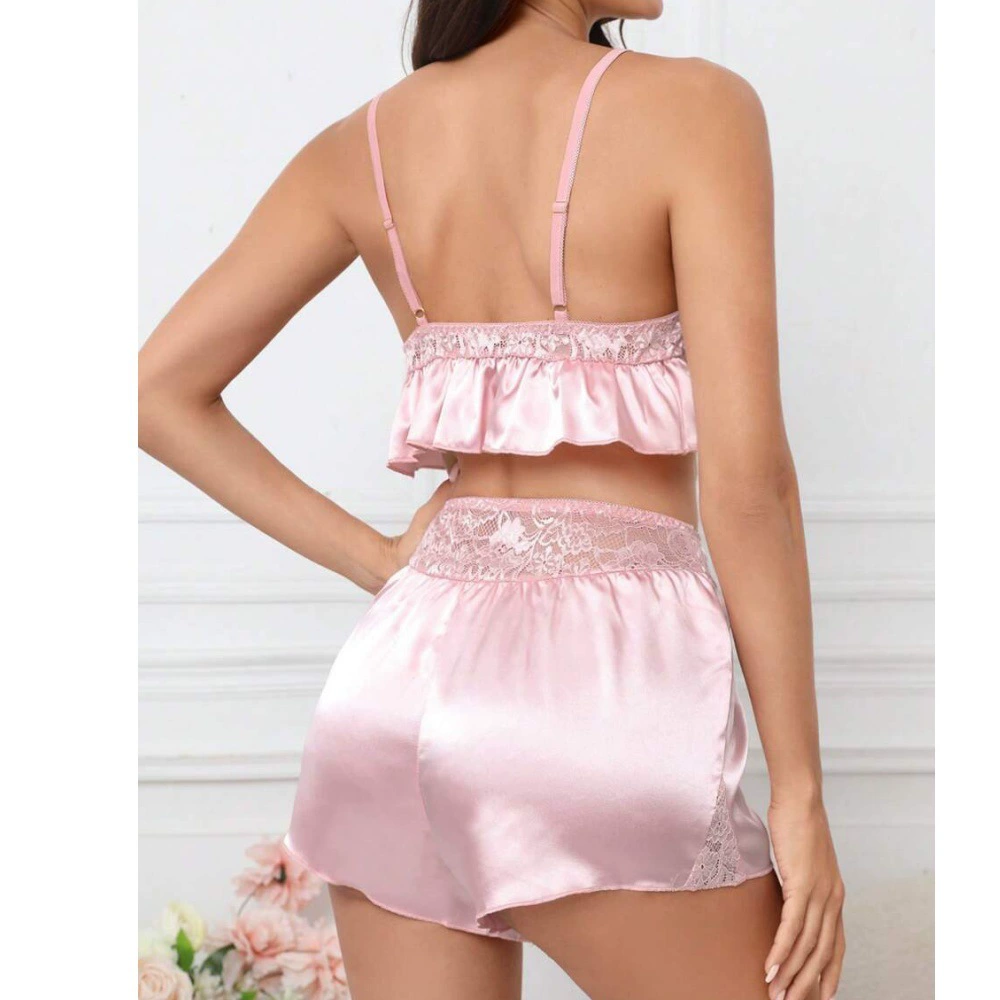 Pijama suspender sexy lingerie pajamas satin set от WBOZON