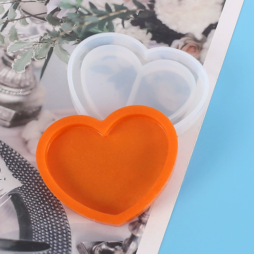 Storage box heart shaped, accessory with butterfly, silicone mold, handmade