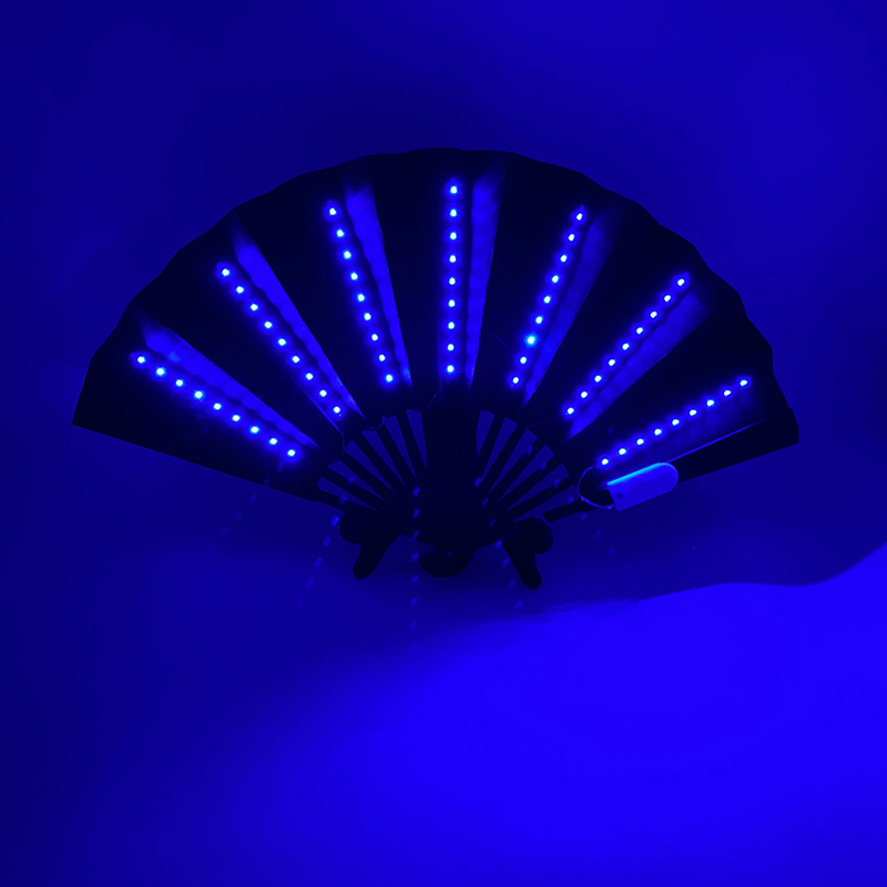 Nuevo abanico de encaje rosa con luces LED, regalo de boda, accesorio para el Festival Qixi, abanico plegable de estilo chino