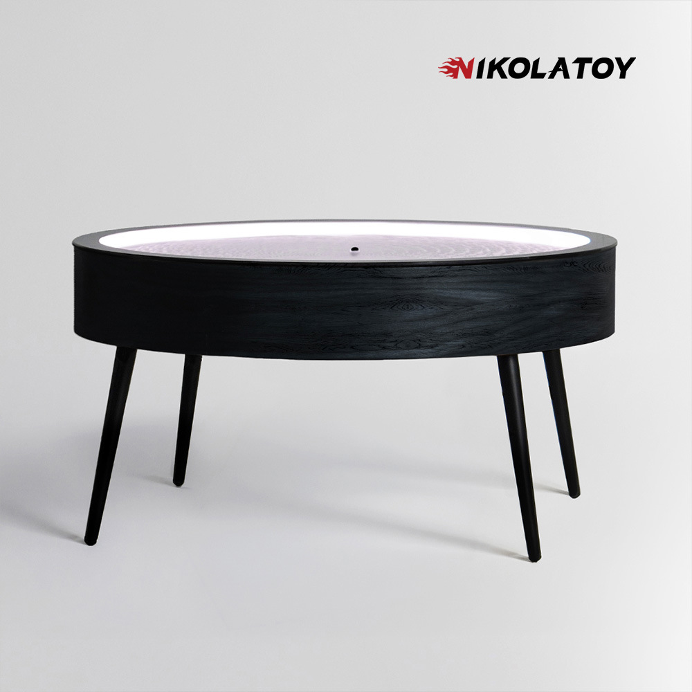 Mesa de té de pintura de arena de madera sólida composición automática diy pintura de arena robot decoración magnética dinámica decoración de mesa de arena