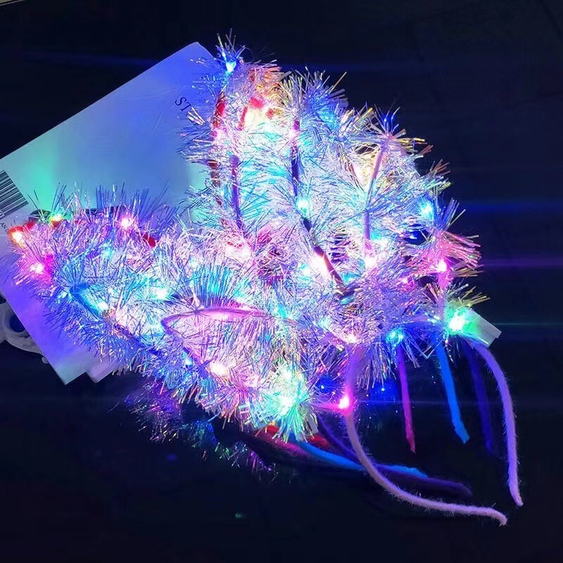Glowing Headband with Rabbit Ears, Light-Up Headband, Party Bar Atmosphere Props, Cute Hairpin Hair Clip