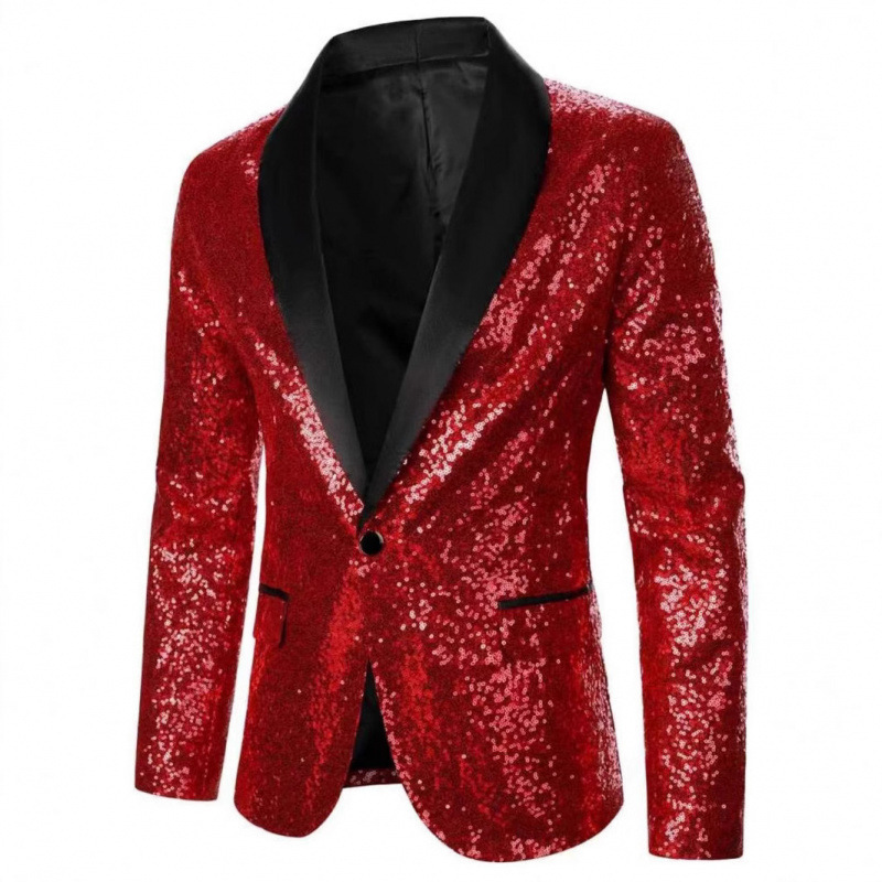 boy 2025 New Foreign Trade Cross-Border Men's Casual Dance Sequin Jacket European And American Nightclub Performance Suit_voghion.com
