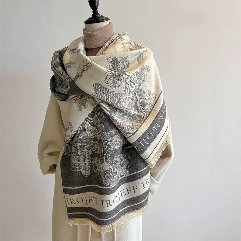 Sansui, warm long trend scarf made of faux fur for office