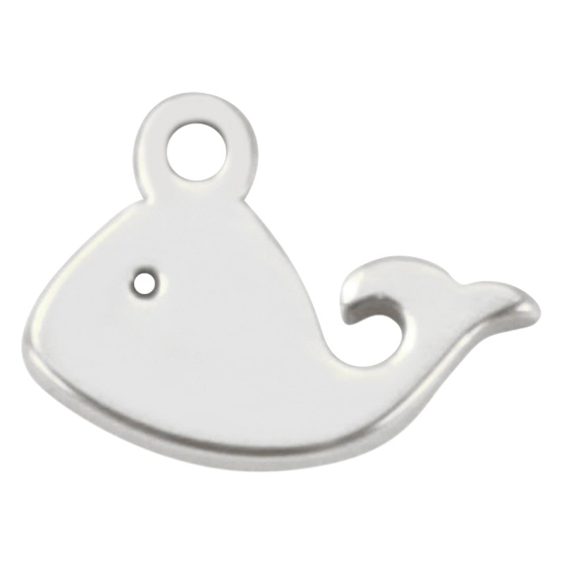 Gaixiang Factory Hot Selling Cartoon Animal Scrip Glaze Solid Whale Shape 304 Material Stainless Steel Pendant