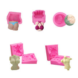 硅胶比基尼模具巧克力唇模糖工艺粘土DIY手工皂圆形月脸模具