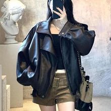 美式复古机车皮衣外套女2025秋季新款宽松百搭洋气感皮夹克潮