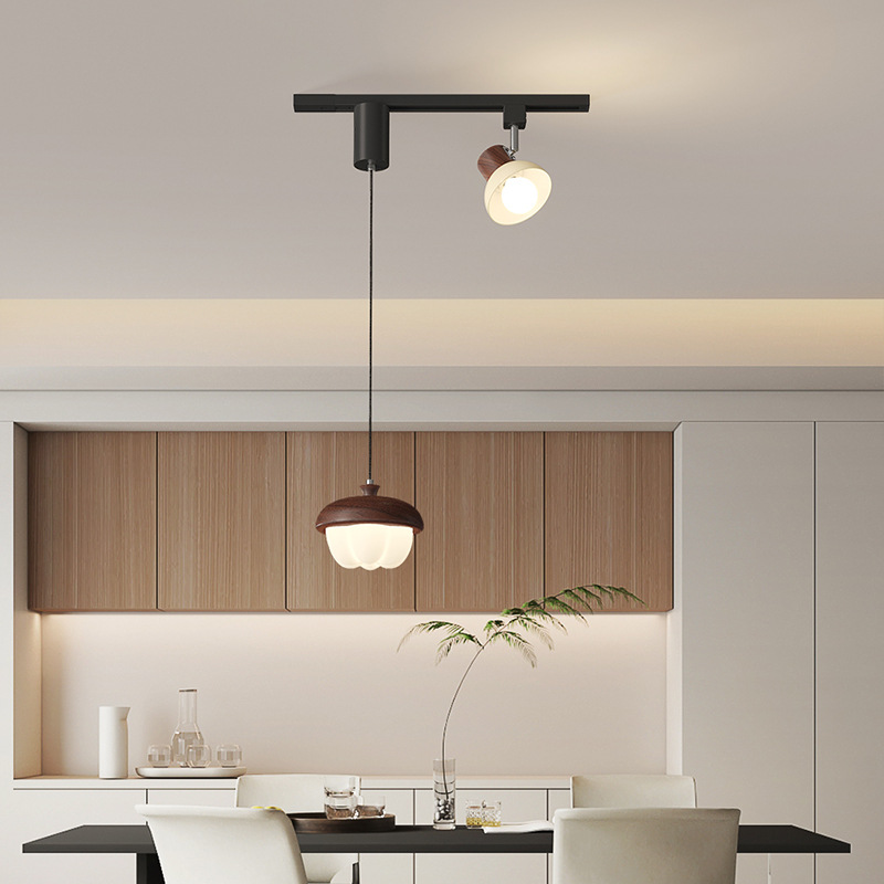 Estilo antiguo, rejilla de riel móvil de múltiples cabezales, lámpara colgante de restaurante, sala de calabaza creativa, lámpara de bar, nuevo 2025