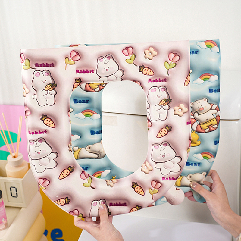 Cojín de inodoro impermeable EVA cubierta completa de verano cuatro estaciones de uso general del inodoro doméstico anillo de inodoro cojín adhesivo