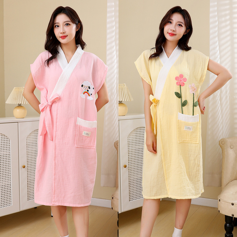 2026 New Model Pure Cotton Gauze Bath Skirt for Home Use, Absorbent with Straps, Soft Bath Towel for Home Leisure, Women's Class a Bath Skirt 2026 New Model Pure Cotton Gauze Bath Skirt for Home Use, Absorbent with Straps, Soft Bath Towel for Home Leisure, Women's Class a Bath Skirt
