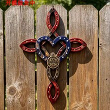 Us America 25Oth RusticHorseshoe Cross Decor���@�R������b�