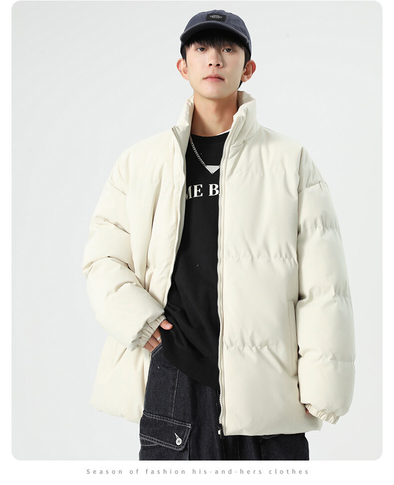 Steppjacke mit Stehkragen für Damen und Herren, dicke Daunenjacke für Paare, Steppjacke für Herren_voghion.com