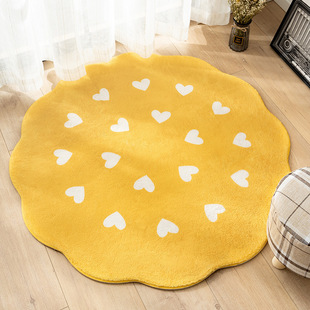 Korean-style Cashmere Love Living Room Carpet Coffee Table Mat Bedroom Bedside Blanket Bathroom Absorbent Mat Piano Hanging Chair Round Mat