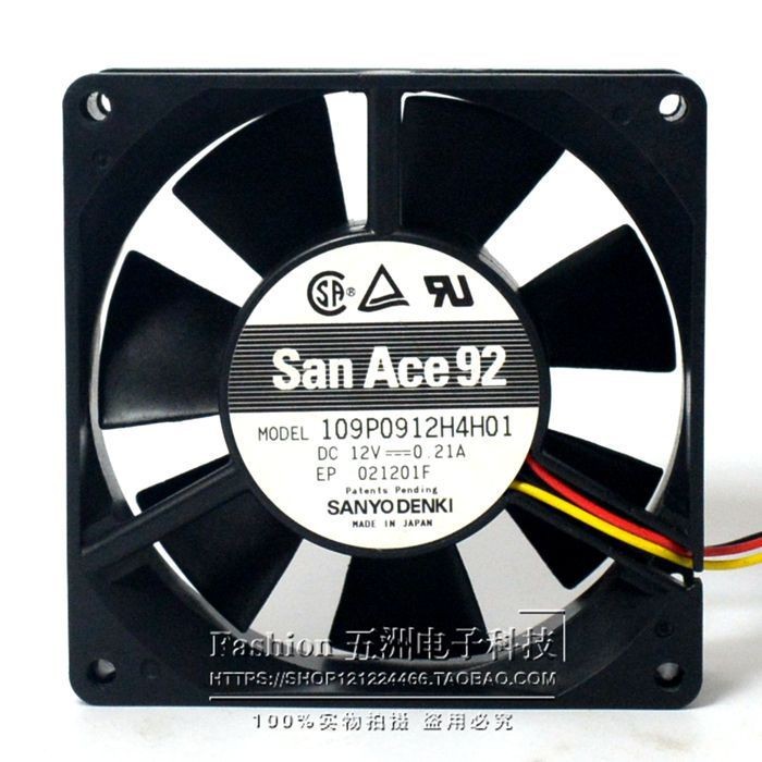 正品山洋 9025 12v 0.21A 直流9厘米双滚珠机箱服务器大风量风扇