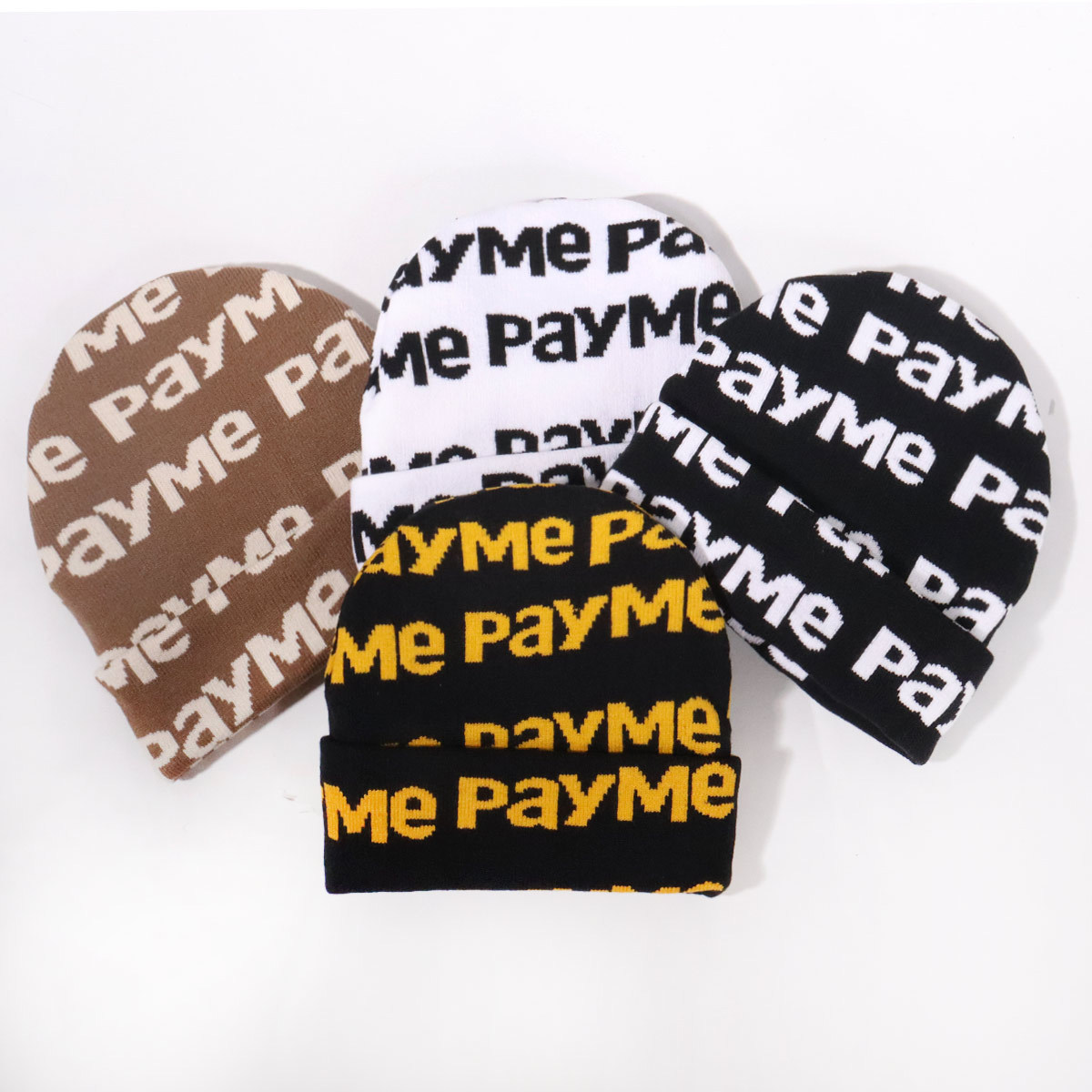 Unisex Letter double-sided flanged knitted hat trend fashion autumn and winter outdoor sports cold protection and warmth_voghion.com