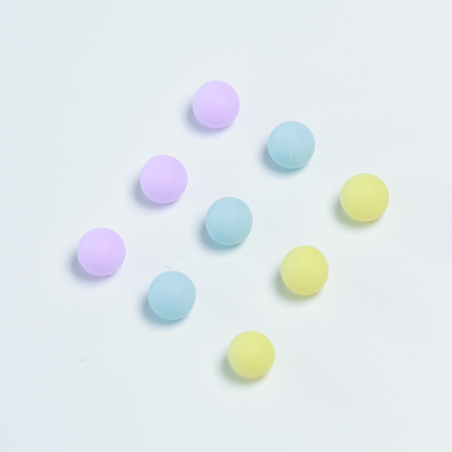 6mm亚克力无孔磨砂马卡龙色珠子混色手工diy制作手链项链串珠配件