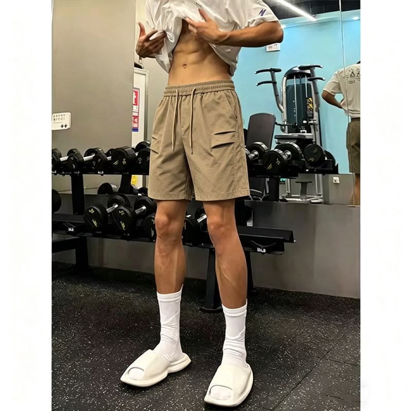Brown American Retro Shorts for Men, New Summer Style, Loose Wide-Leg Pleated Dark Pattern Old Money Style Casual Pants Brown American Retro Shorts for Men, New Summer Style, Loose Wide-Leg Pleated Dark Pattern Old Money Style Casual Pants