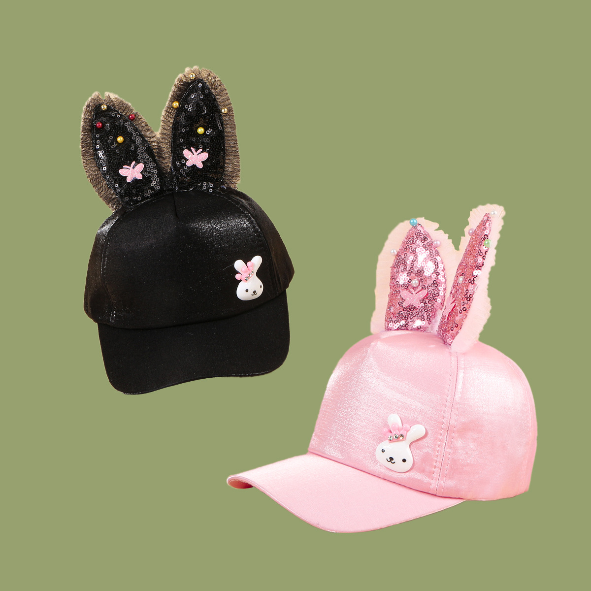 140g Weight Housewarming, Anniversary, Business, Wedding, Birthday, Festival Occasion Cotton Material Unisex Gender Korean Style Style White, Pink, Black Color Pink Bunny Fashion Cute Hat 2