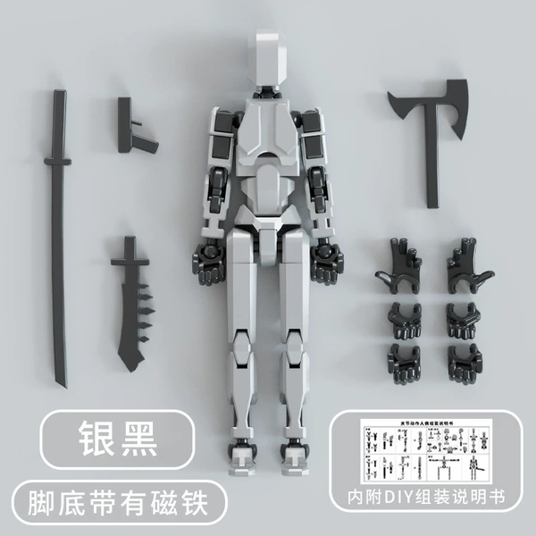 [Magnetic model] Silver and black (with 4 weapons+3 hand type)