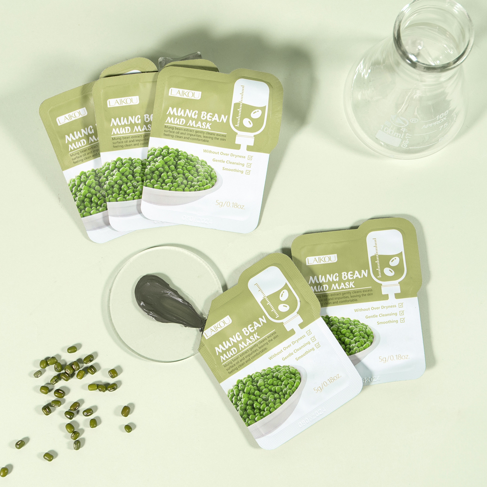 LAIKOU Mung Bean Mash Mask 5gfacemask Cleansing Mud Mask…