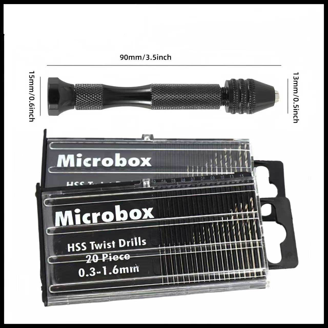 跨境 迷你钻头组套20支装 高速钢麻花钻头 小钻头直径0.3-1.6毫米