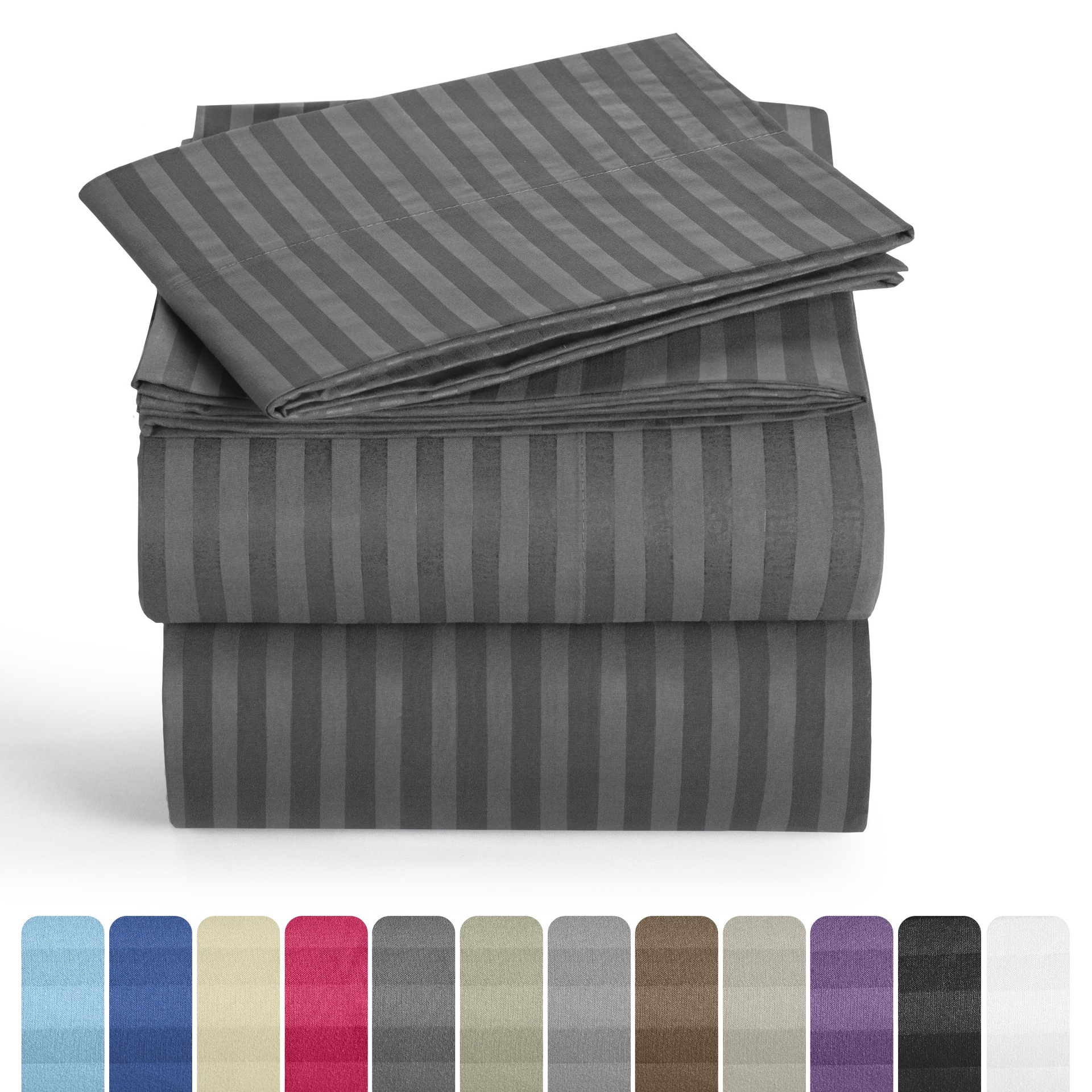 Juego de Sábanas a Rayas de 4 Piezas Lux Decor - Lujo de Hotel