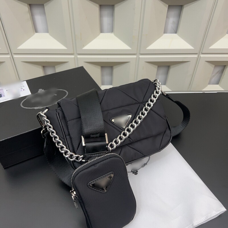 Diamond Three-In-One Flip Shoulder Bag Triangle Logo Cross-Border