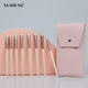 Yasna's new eye 8 full set makeup brush vignetting brush lying silkworm brush eye shadow brush beginner makeup set brush