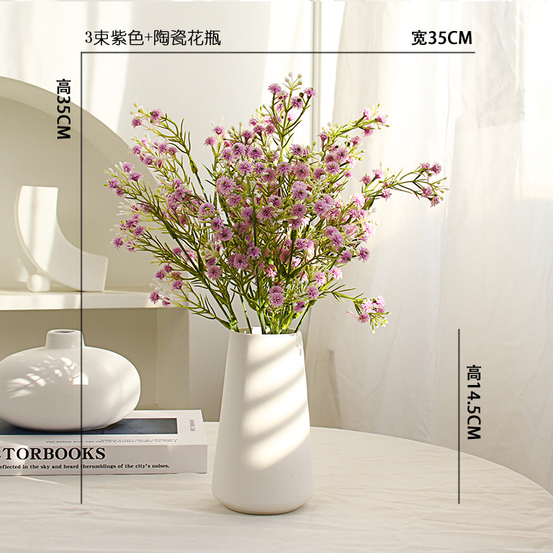 3 ramos de jarrones de cerámica morada + cónica