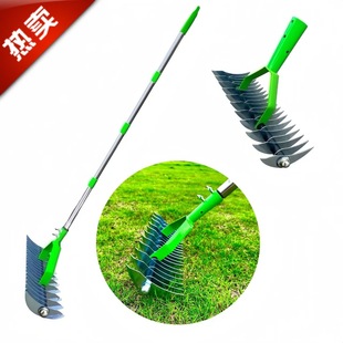 Cross-Border New Product Stainless Steel Lawn Rake Garden Leaf Rake Combing Soil Weeding Loosening Tool Gardening Tool