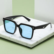 新款方形太阳镜 韩版米钉炫彩墨镜 大框男女同款街拍造型潮流眼镜